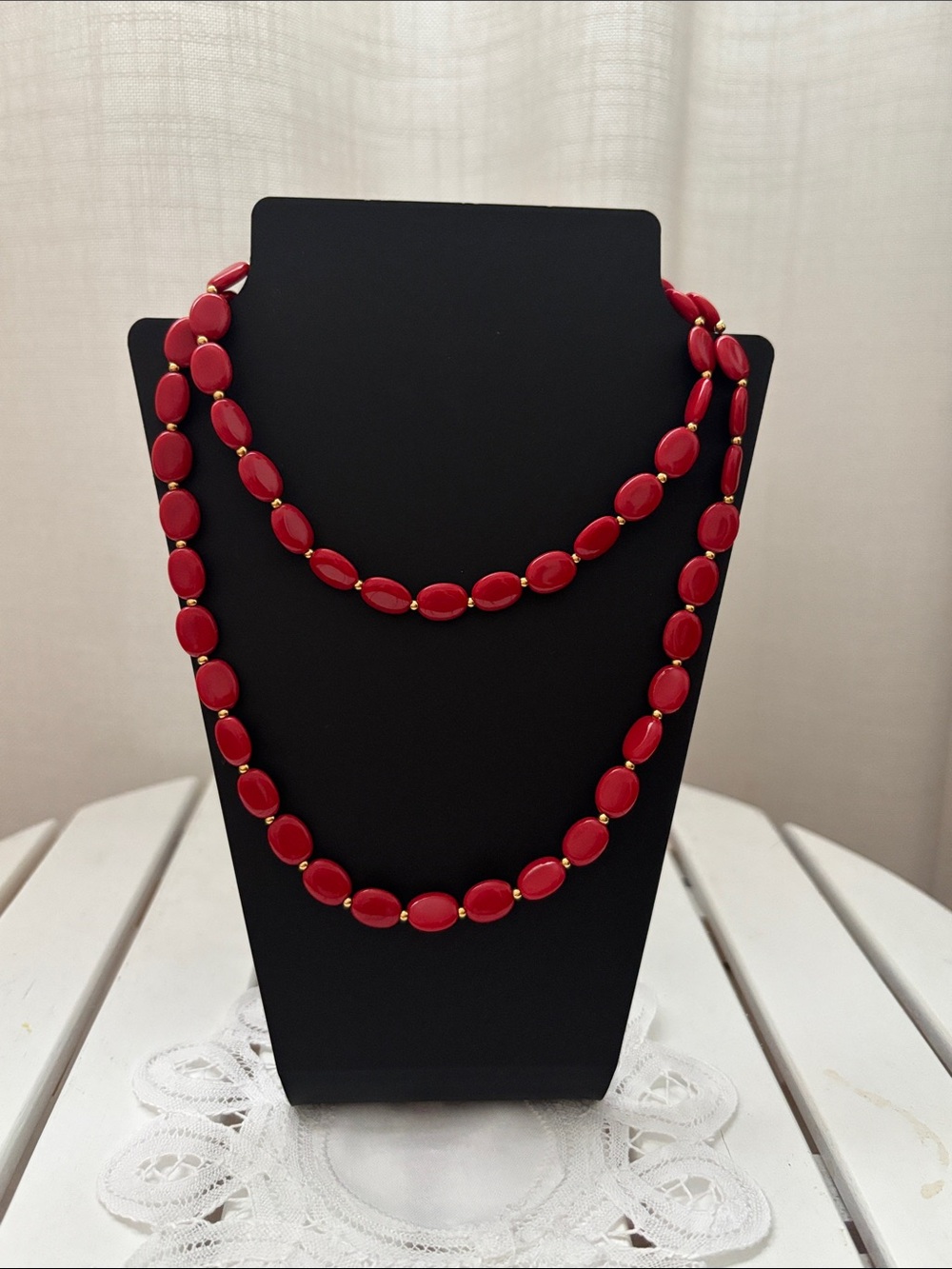 Vintage Napier Red Beaded Necklace